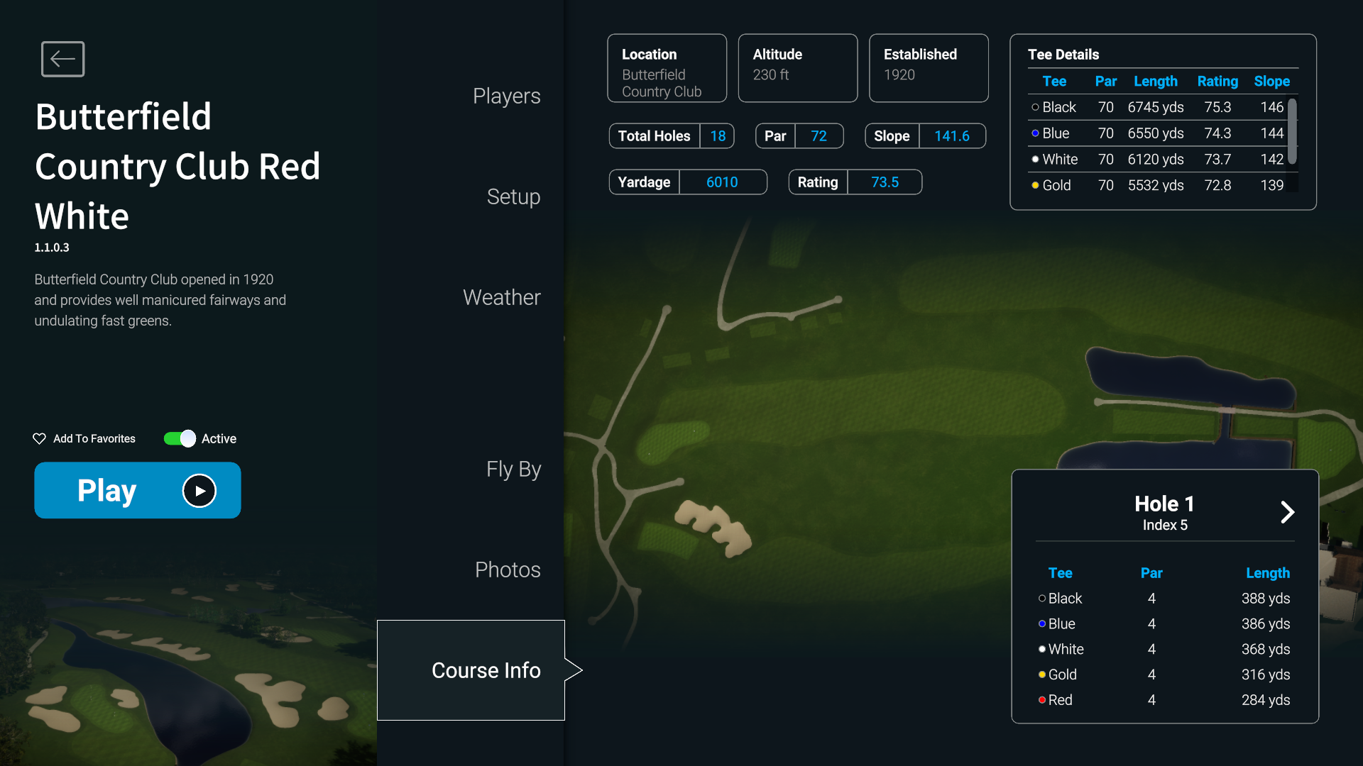 Butterfield Country Club Red/White